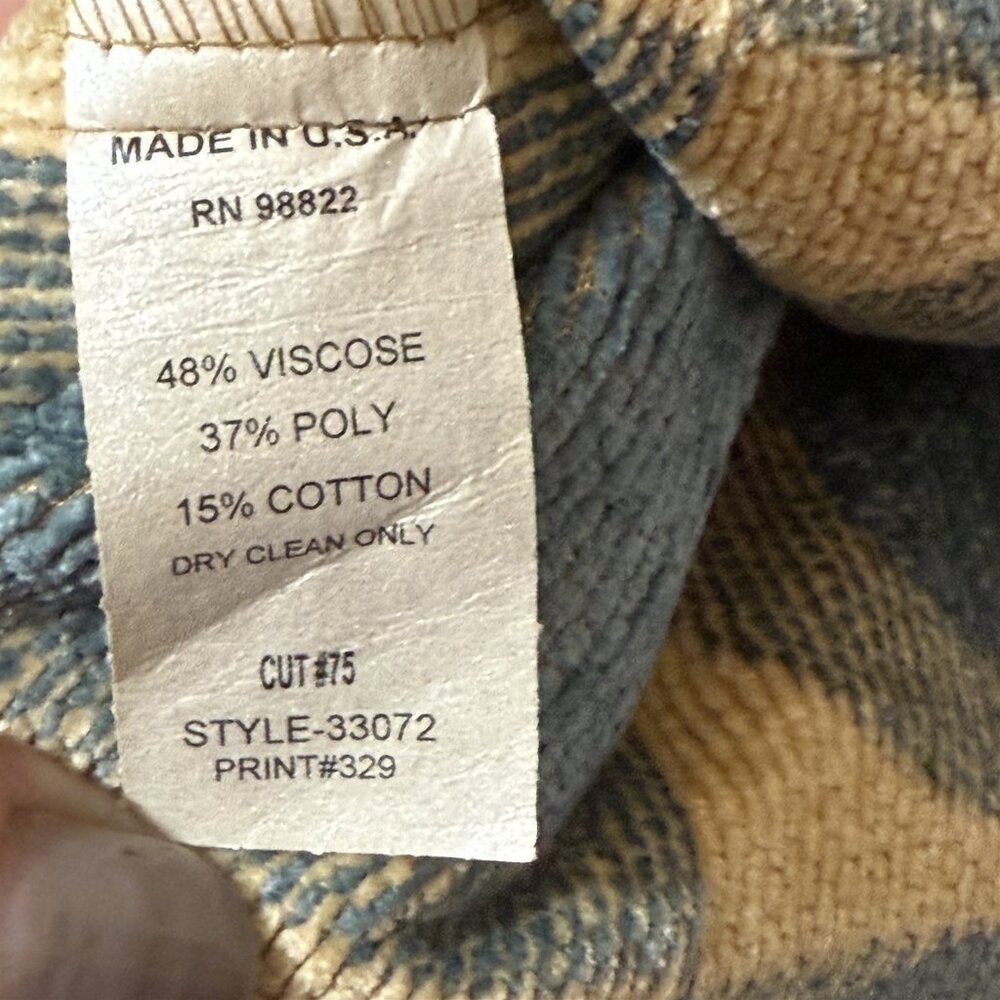 Winding River Blue Tan Geometric Blanket Tapestry Jacket Women's Small Chenille - Picture 8 of 8